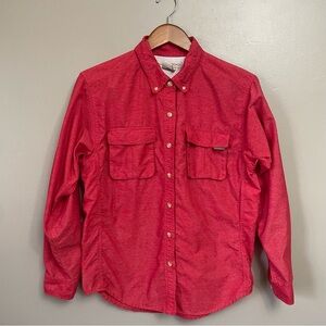 ExOfficio Long Sleeve Button Shirt Women's Small Fishing red